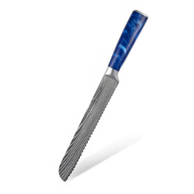 Couteau à pain japonais Kaitsuko manche bleu en résine 