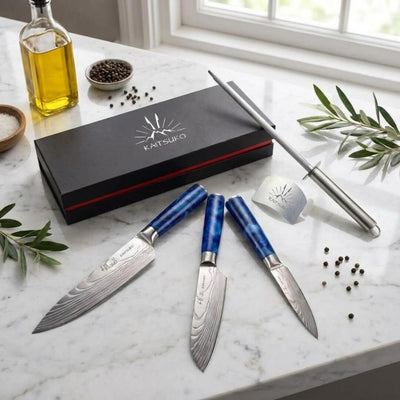 pack couteaux japonais et accessoire collection tanaka bleu ocean kaitsuko