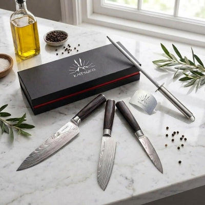 pack couteaux japonais et accessoires de cuisine offerts collection Tanaka manche bois Forest Wood